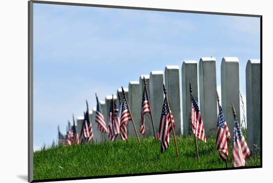 Gravestones Decorated with U.S. Flags to Commemorate Memorial Day at the Arlington National Cemeter-1photo-Mounted Photographic Print