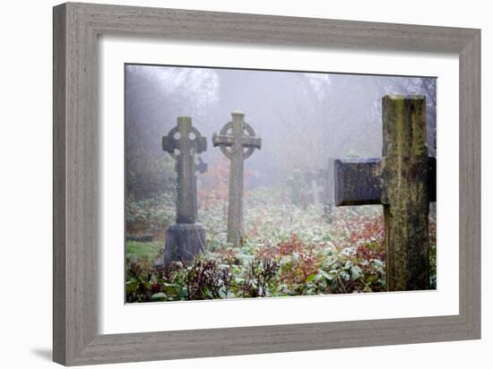 Graveyard in England in Winter-David Baker-Framed Photographic Print