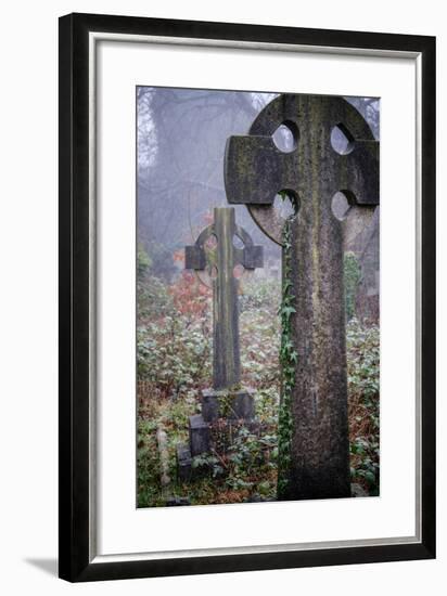 Graveyard in England in Winter-David Baker-Framed Photographic Print