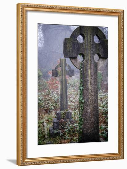 Graveyard in England in Winter-David Baker-Framed Photographic Print