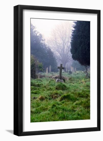 Graveyard in England in Winter-David Baker-Framed Photographic Print