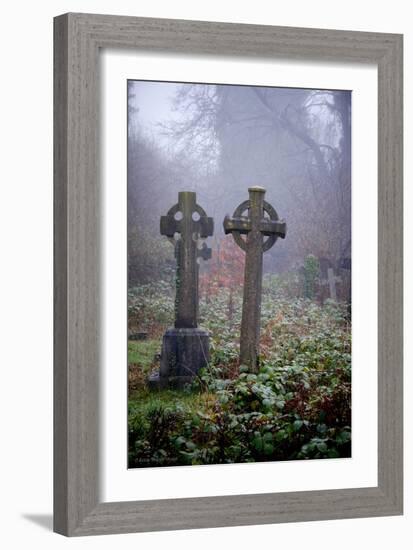 Graveyard in England in Winter-David Baker-Framed Photographic Print