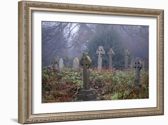 Graveyard in England in Winter-David Baker-Framed Photographic Print