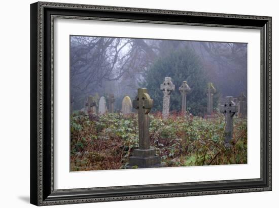 Graveyard in England in Winter-David Baker-Framed Photographic Print