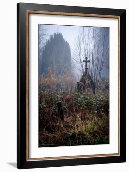 Graveyard in England in Winter-David Baker-Framed Photographic Print