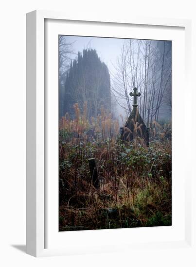 Graveyard in England in Winter-David Baker-Framed Photographic Print