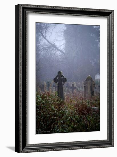 Graveyard in England in Winter-David Baker-Framed Photographic Print