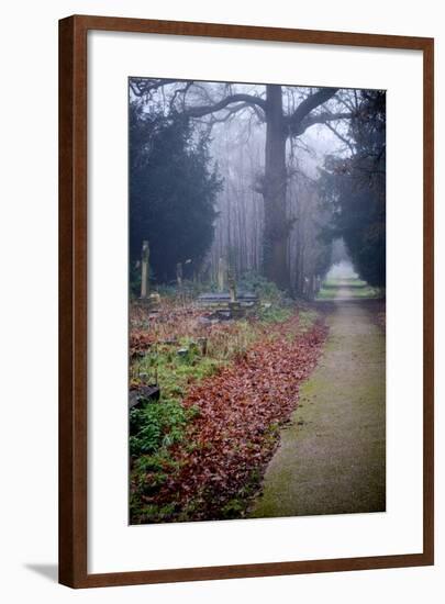 Graveyard in England in Winter-David Baker-Framed Photographic Print