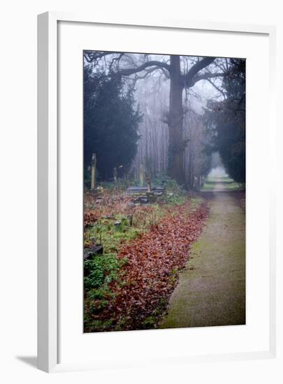 Graveyard in England in Winter-David Baker-Framed Photographic Print