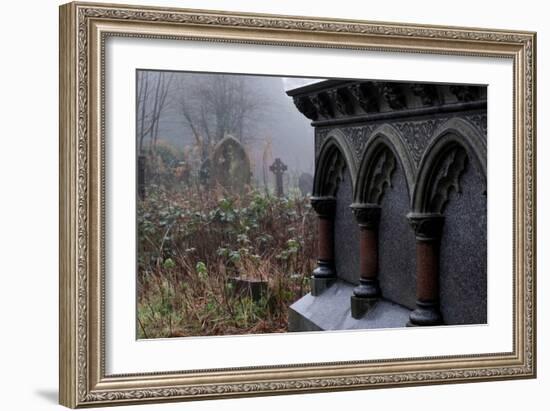 Graveyard in England in Winter-David Baker-Framed Photographic Print