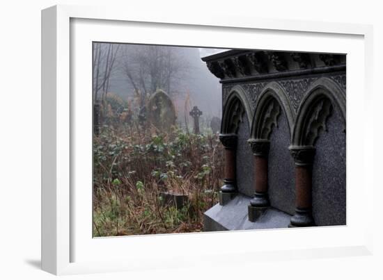 Graveyard in England in Winter-David Baker-Framed Photographic Print