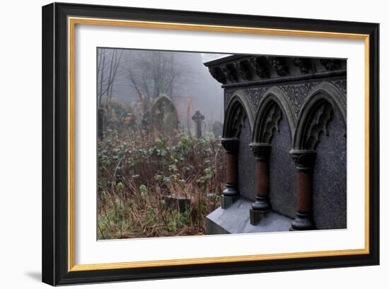 Graveyard in England in Winter-David Baker-Framed Photographic Print