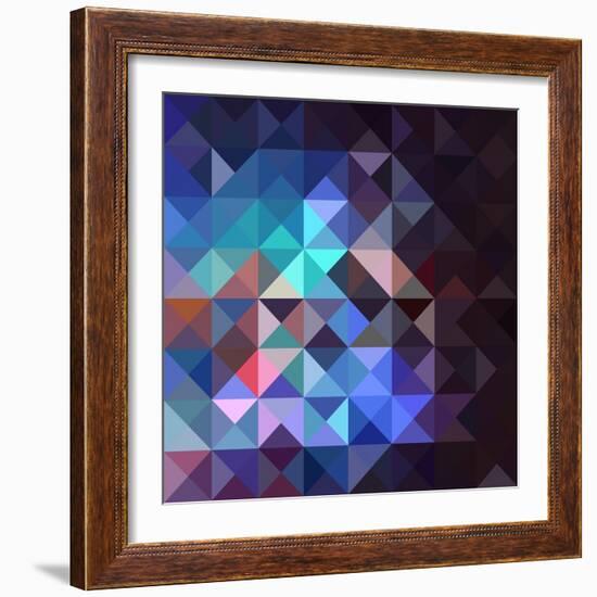 Gray Abstract Geometric Pattern-cienpies-Framed Art Print