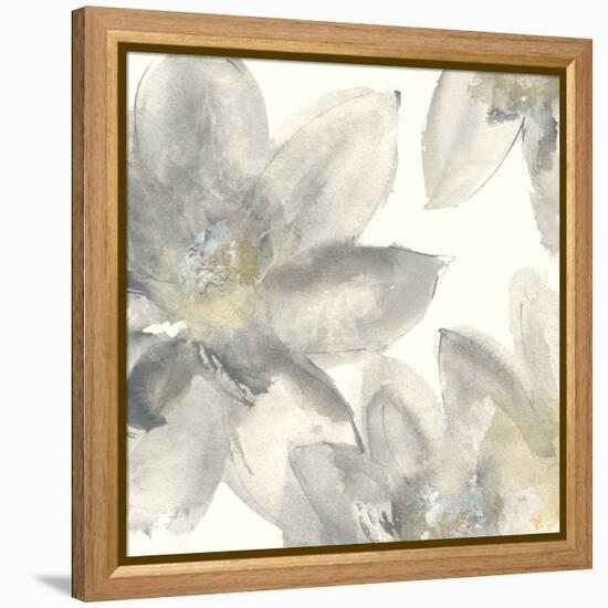 Gray and Silver Flowers I-Chris Paschke-Framed Stretched Canvas