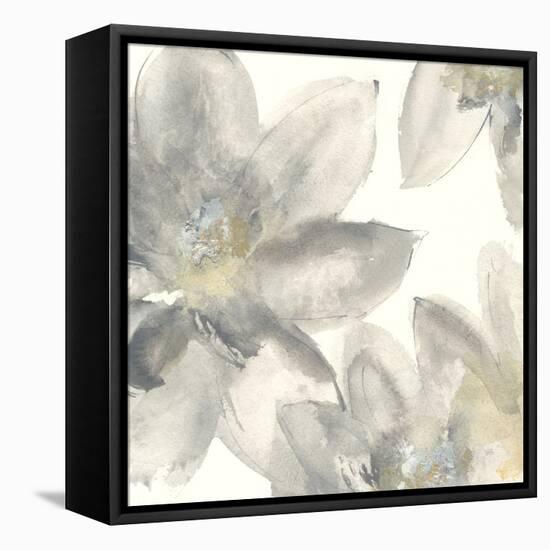 Gray and Silver Flowers I-Chris Paschke-Framed Stretched Canvas