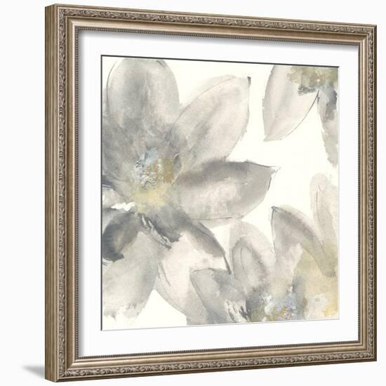 Gray and Silver Flowers I-Chris Paschke-Framed Art Print