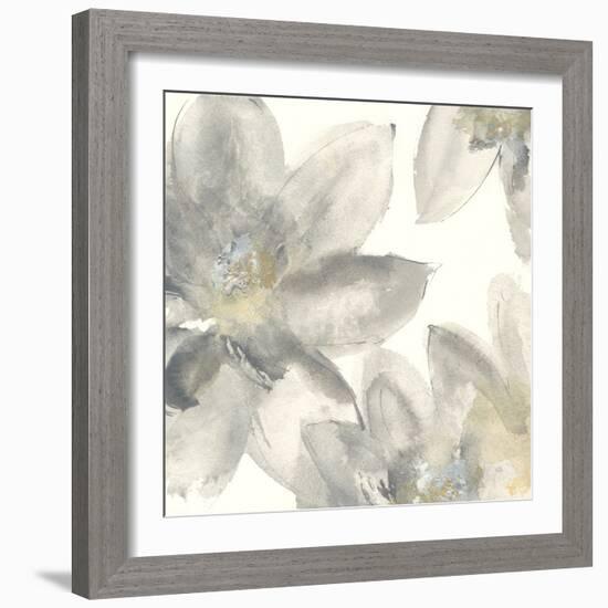 Gray and Silver Flowers I-Chris Paschke-Framed Art Print