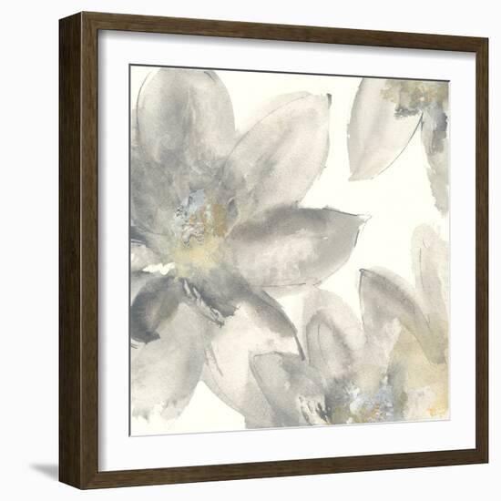 Gray and Silver Flowers I-Chris Paschke-Framed Art Print