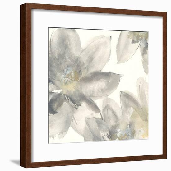 Gray and Silver Flowers I-Chris Paschke-Framed Art Print