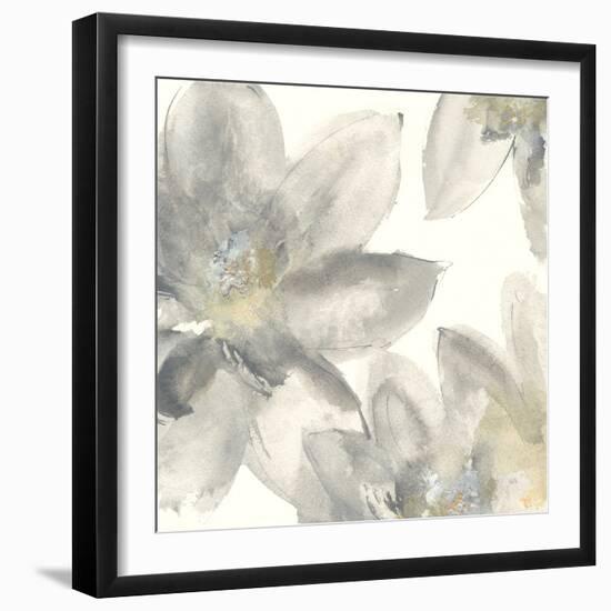 Gray and Silver Flowers I-Chris Paschke-Framed Art Print