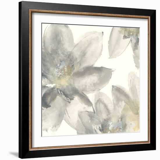 Gray and Silver Flowers I-Chris Paschke-Framed Art Print