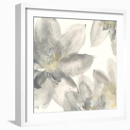 Gray and Silver Flowers I-Chris Paschke-Framed Art Print
