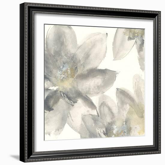 Gray and Silver Flowers I-Chris Paschke-Framed Art Print