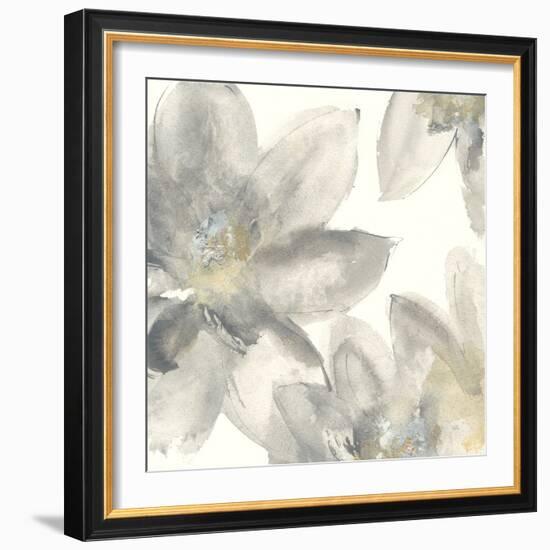 Gray and Silver Flowers I-Chris Paschke-Framed Art Print