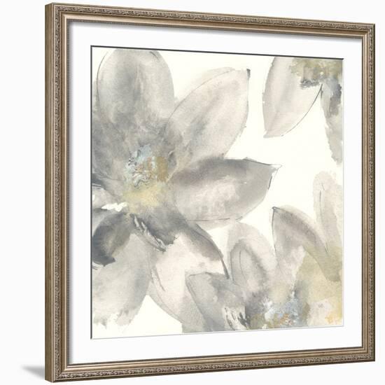 Gray and Silver Flowers I-Chris Paschke-Framed Premium Giclee Print