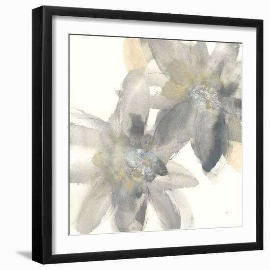 Gray and Silver Flowers II-Chris Paschke-Framed Art Print