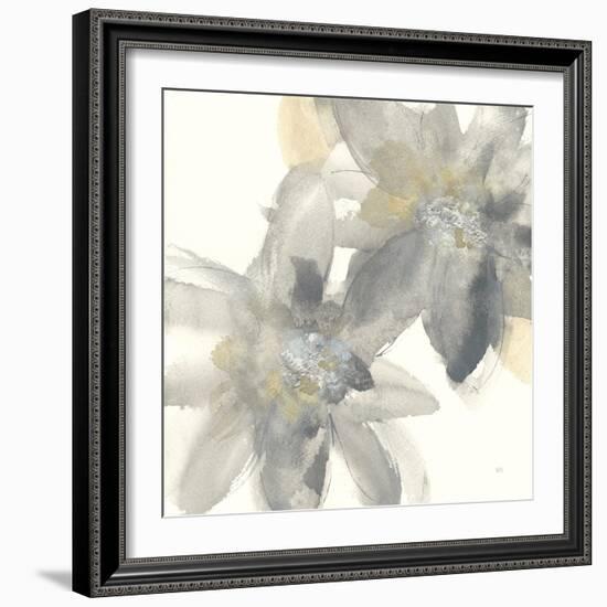 Gray and Silver Flowers II-Chris Paschke-Framed Art Print