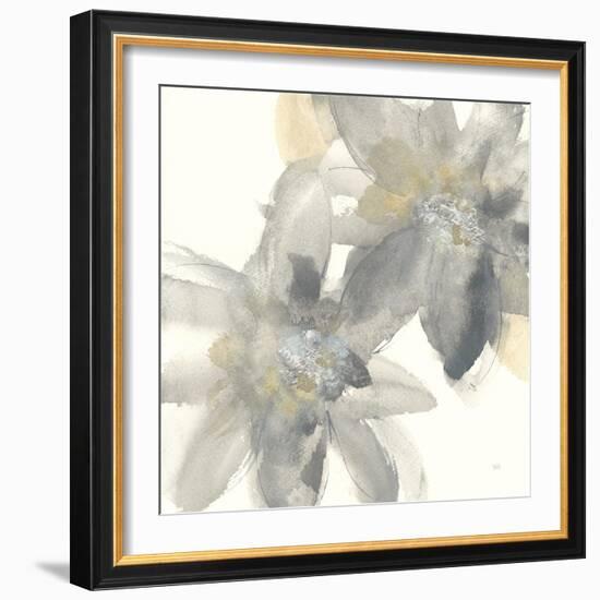 Gray and Silver Flowers II-Chris Paschke-Framed Art Print