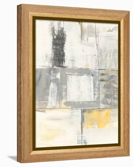 Gray and Yellow Blocks II White-Mike Schick-Framed Stretched Canvas