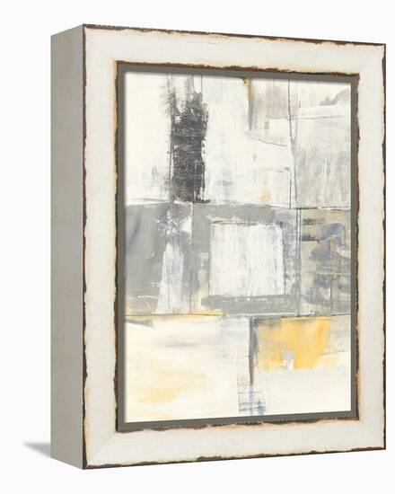 Gray and Yellow Blocks II White-Mike Schick-Framed Stretched Canvas
