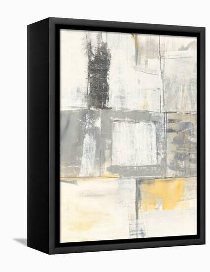 Gray and Yellow Blocks II White-Mike Schick-Framed Stretched Canvas