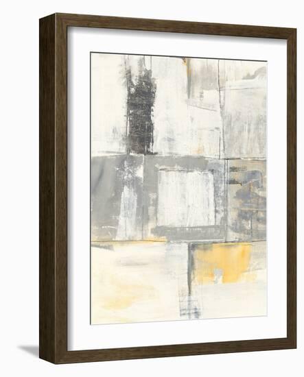 Gray and Yellow Blocks II White-Mike Schick-Framed Art Print