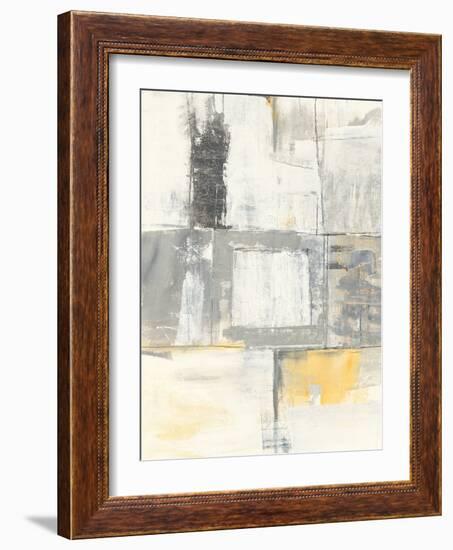 Gray and Yellow Blocks II White-Mike Schick-Framed Art Print