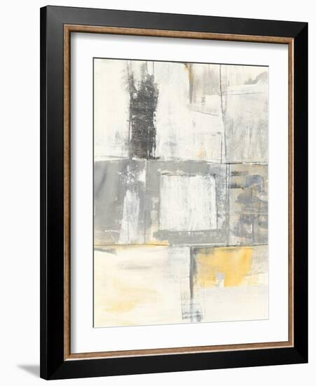 Gray and Yellow Blocks II White-Mike Schick-Framed Art Print