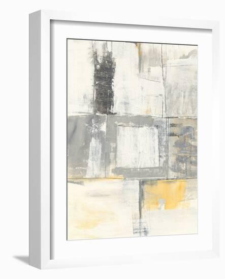 Gray and Yellow Blocks II White-Mike Schick-Framed Art Print