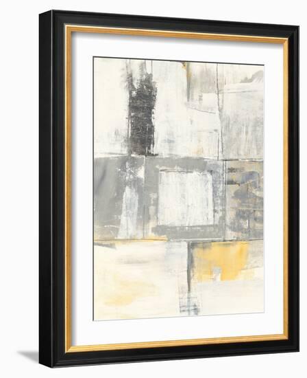 Gray and Yellow Blocks II White-Mike Schick-Framed Art Print