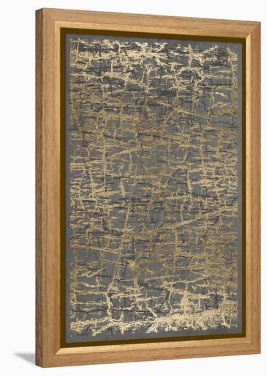 Gray Black Cracks 2-Denise Brown-Framed Stretched Canvas