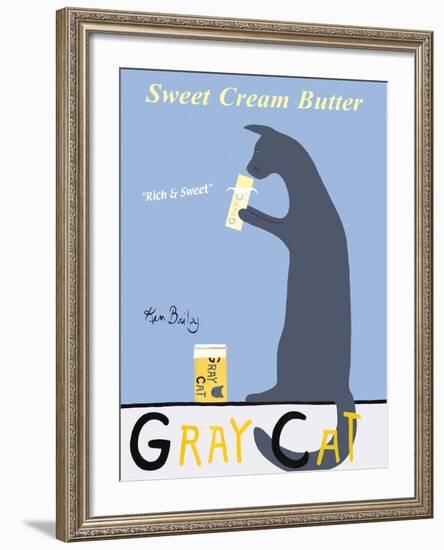 Gray Cat-Ken Bailey-Framed Premium Giclee Print