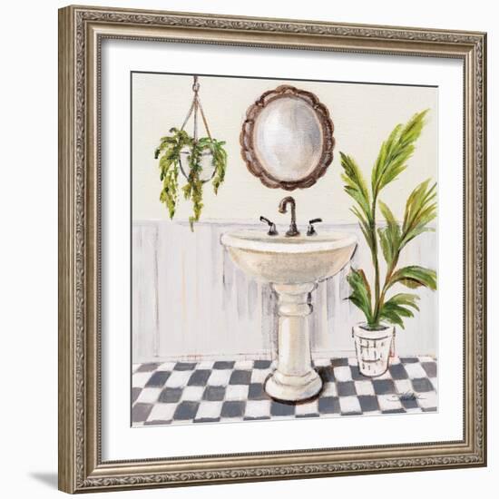 Gray Cottage Bathroom II-Silvia Vassileva-Framed Art Print