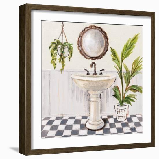 Gray Cottage Bathroom II-Silvia Vassileva-Framed Art Print