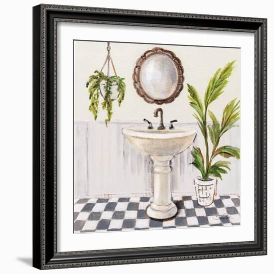 Gray Cottage Bathroom II-Silvia Vassileva-Framed Art Print