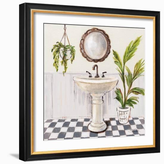 Gray Cottage Bathroom II-Silvia Vassileva-Framed Art Print