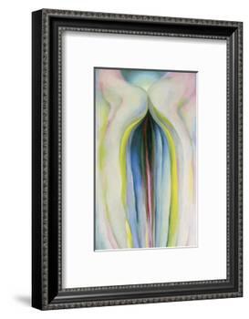 Gray Lines with Black, Blue, and Yellow, c.1925-Georgia O'Keeffe-Framed Art Print