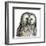 Gray Owl Portrait Drawing-viktoriya_art-Framed Art Print