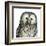 Gray Owl Portrait Drawing-viktoriya_art-Framed Art Print