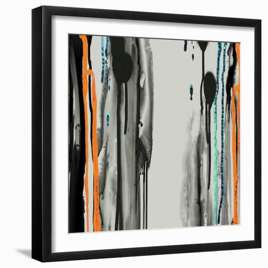 Gray Paint Drips-Tracy Hiner-Framed Premium Giclee Print